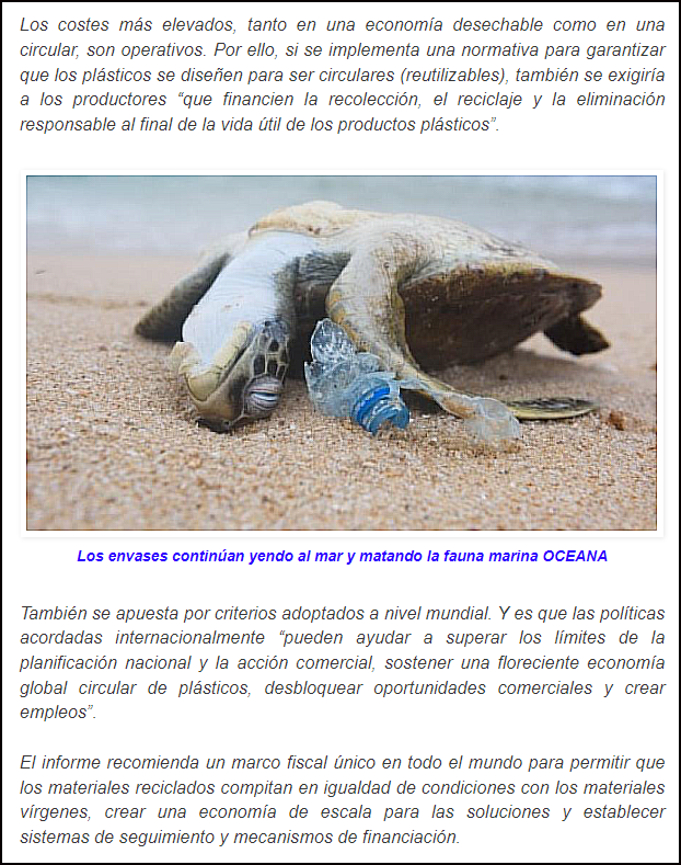 La ONU dice que es posible. Explica c&oacute;mo reducir un 80% la producci&oacute;n de pl&aacute;stico para 2040