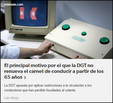 Presi&oacute;n para controlar la renovaci&oacute;n del CARNET DE CONDUCIR  a mayores
