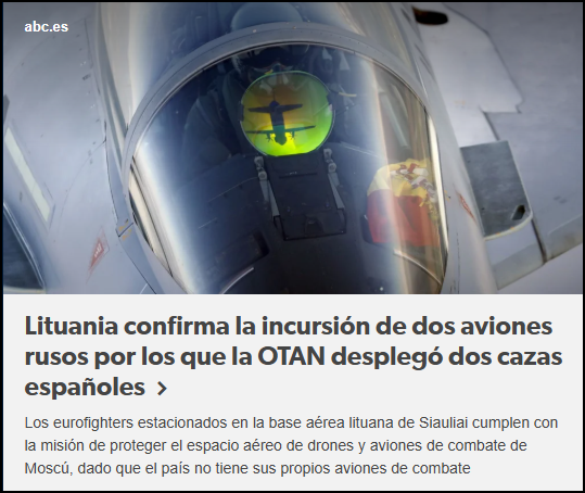 Nueva incursi&oacute;n de aviones rusos, ahora en Lituania