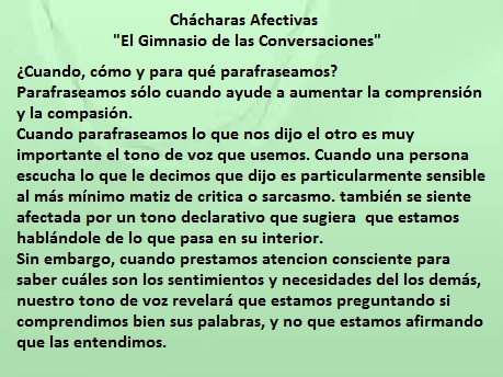 Ch&aacute;charas Afectivas "El Gimnasio de las conversaciones"