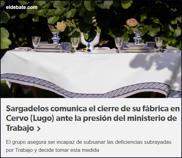  Sargadelos cierra su f&aacute;brica, no aguanta m&aacute;s la presi&oacute;n de "Trabajo"