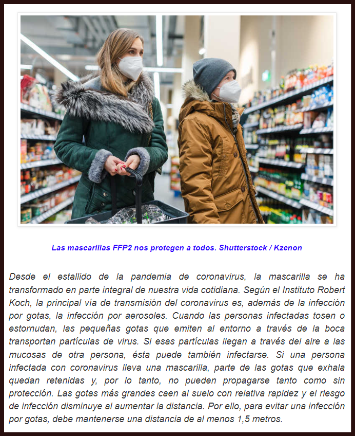 Cu&iacute;dense: mascarillas FFP1,2 y 3 &uacute;nicas para proteger a otros y protegerse a s&iacute; mismo 