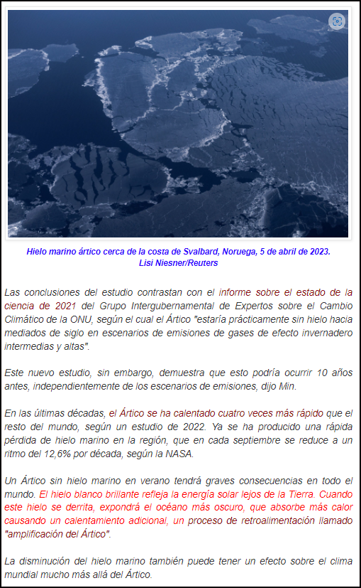 2030: El &aacute;rtico podr&iacute;a quedarse sin hielo marino (nuevo aviso desatendido por y para la humanidad)