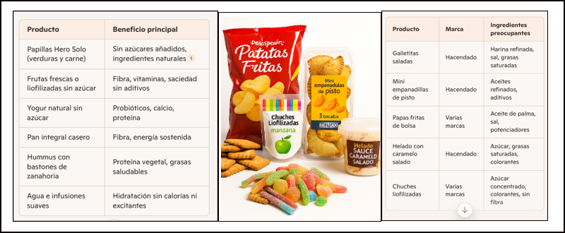 En dos partes:1) Chuches insalubles y 2) Alimentar la esperanza. Alternativas saludables y sabrosas