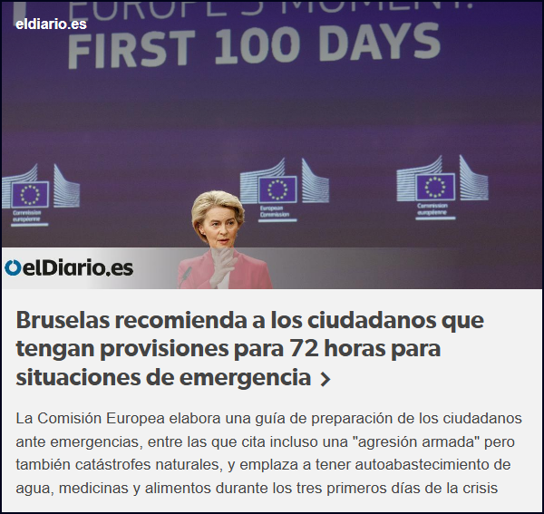 Bruselas recomienda a los habitantes europeos que se preparen para situaciones de emergencia