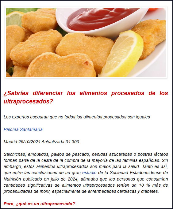  &iquest;Sabr&iacute;as distinguir si un alimento es o no es de los llamados procesados?