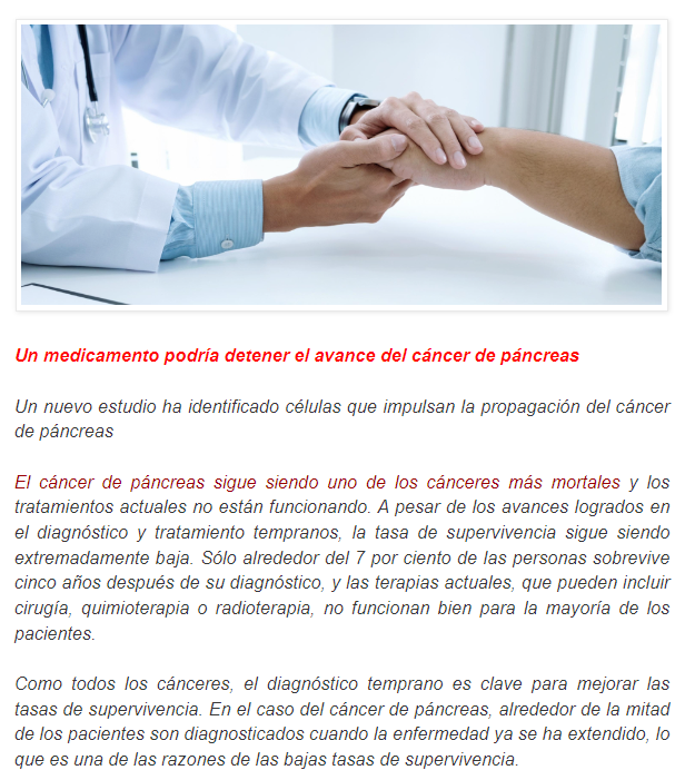  Prometedoras investigaciones para el tratamiento del c&aacute;ncer de p&aacute;ncreas
