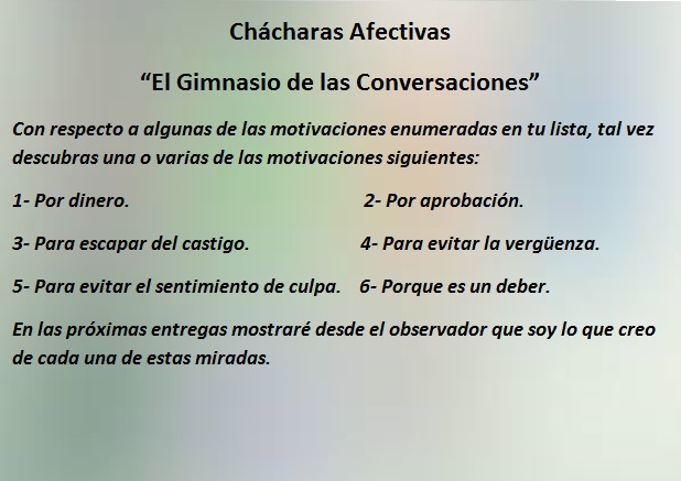 Ch&aacute;charas Afectivas "El Gimnasio de las conversaciones"