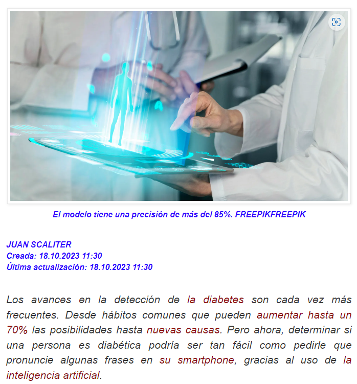 Gran avance: La diabetes se puede diagnosticar por medio de la voz gracias a la IA