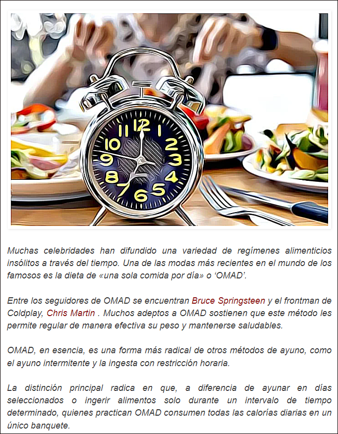  La dieta de una sola comida al d&iacute;a: &iquest;Soluci&oacute;n o castigo?