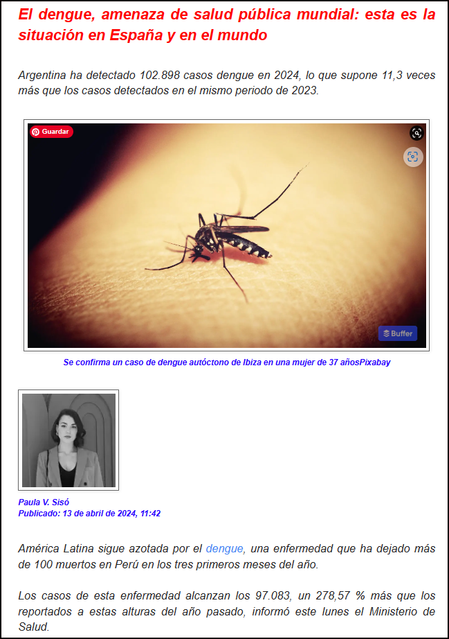  El Dengue, &iquest;nuevo gran peligro para la salud mundial?