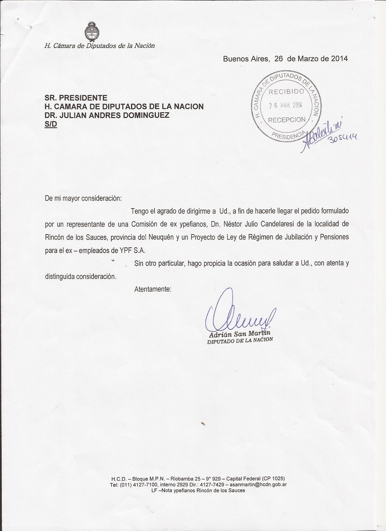 Ex Empleados de YPF presentaron Proyecto de Jubilacion, pero el gobierno no responde.