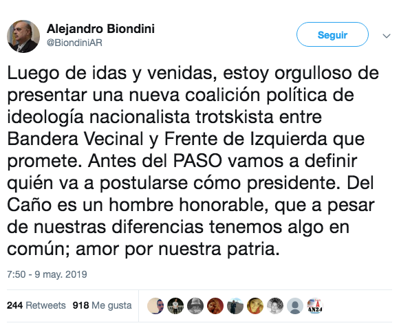 &iquest;Cual es la nueva coalici&oacute;n Trotskista Nacionalista?