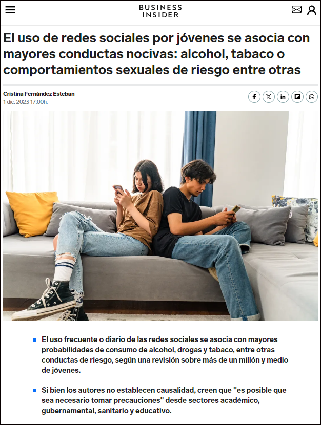 Las malas praxis de nuestros j&oacute;venes vienen a coaligarse con el uso de las Redes Sociales
