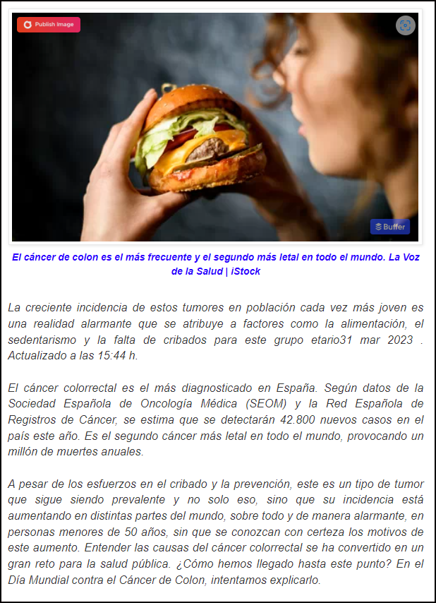  Aumenta el c&aacute;ncer de colon entre los menores de 50 y hasta de 30 a&ntilde;os: &iquest;Por qu&eacute;?