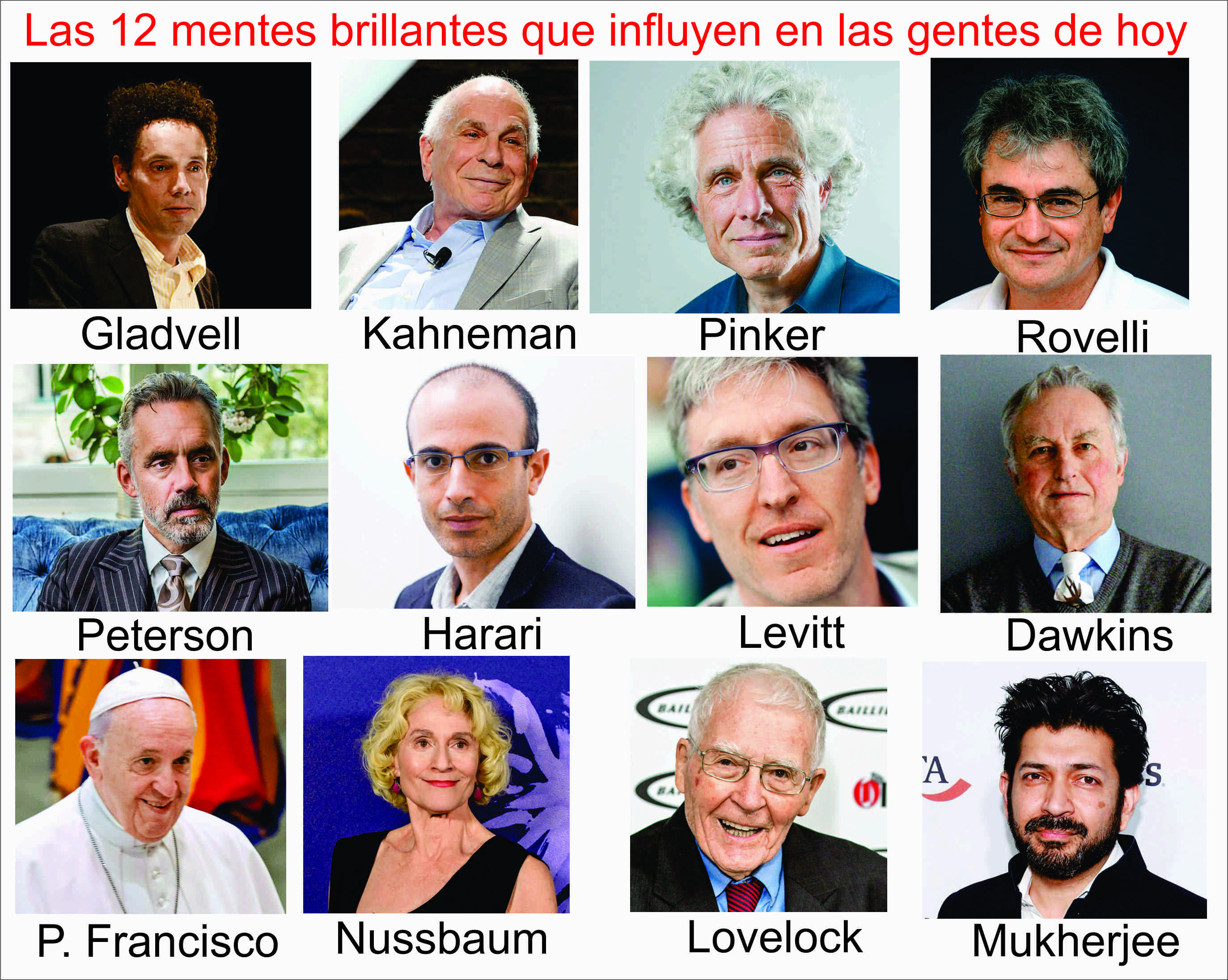 Las 12 mentes brillantes: &iquest;Qui&eacute;nes son los pensadores que m&aacute;s influencian a la gente hoy?
