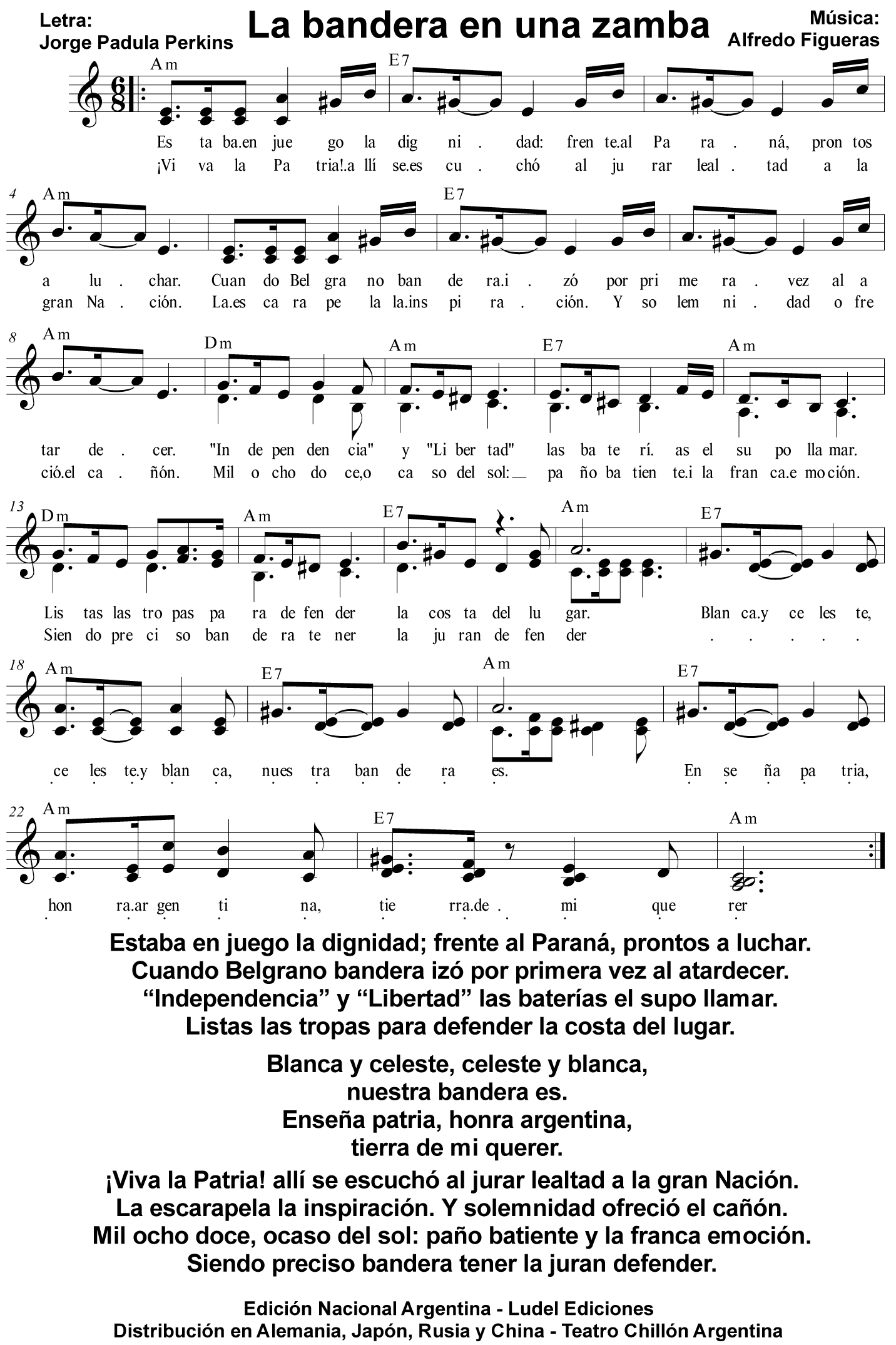 La bandera en una Zamba, una canci&oacute;n que homenajea a Belgrano