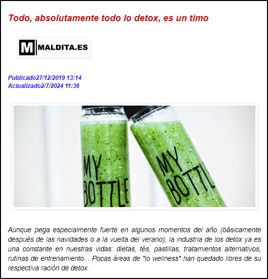 Todo lo Detox, un timo