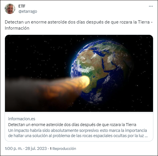 Un asteroide de 60 m pas&oacute; muy cerca de la Tierra y lo hizo de modo inadvertido por los cient&iacute;ficos