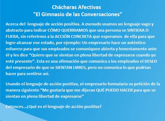Ch&aacute;charas Afectivas "El Gimnasio de las conversaciones"