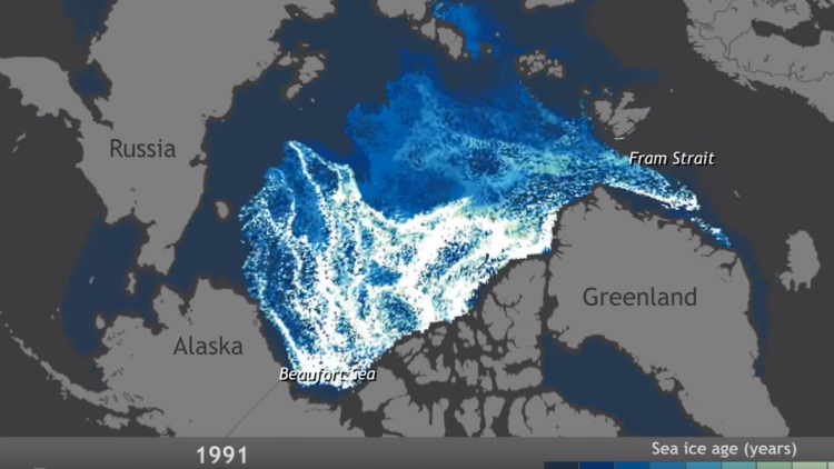  Cambio chocante: 25 a&ntilde;os de desaparici&oacute;n del hielo &aacute;rtico en un solo video: