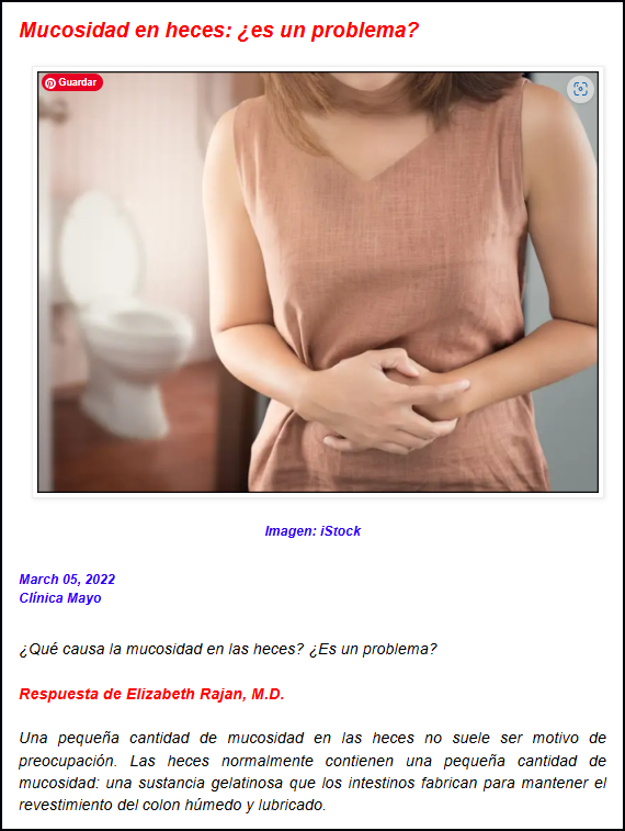  Causas de mucosidad en heces