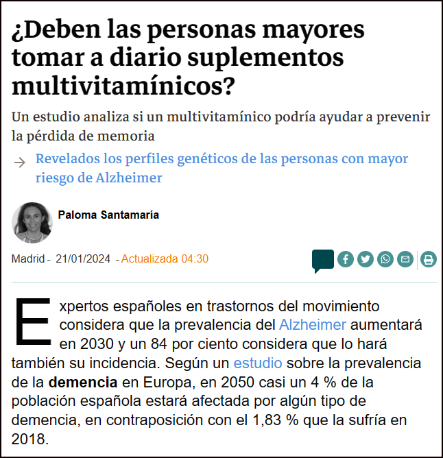  Suplementos multivitam&iacute;nicos para mayores: &iquest;Necesarios o una nueva treta consumista?