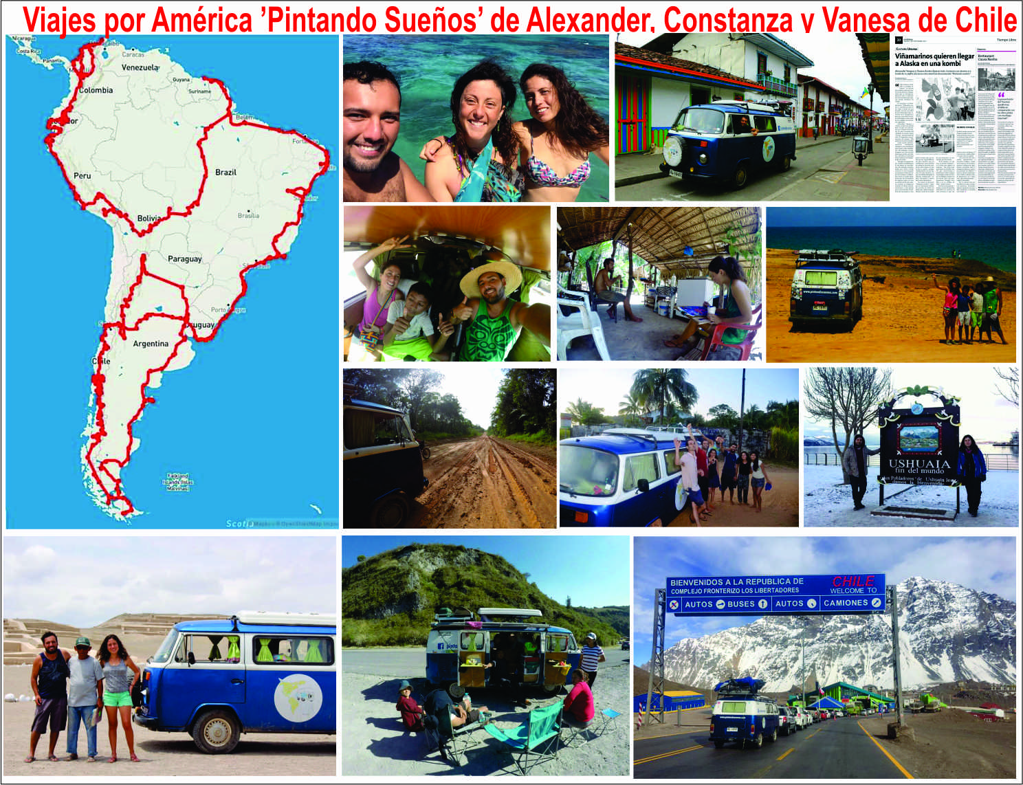 Pintando sue&ntilde;os, un viaje de 3 a&ntilde;os, recorridos en 10 pa&iacute;ses en un kombi