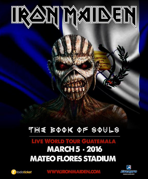IRON MAIDEN CAMBIA DE SEDE DEL MAGICO GONZALES A MATEO FLORES GUATEMALA