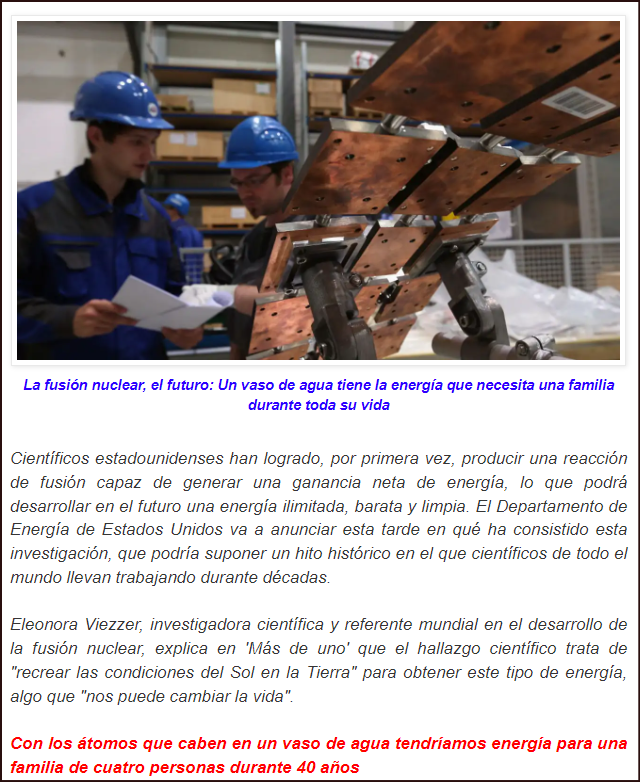  Fusi&oacute;n nuclear, la nueva energia no contaminante e inagotable (no deja residuos)