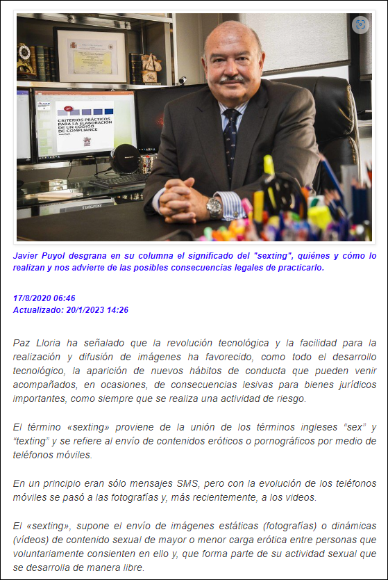  El Sexting : &iquest;Eso qu&eacute; es? &iquest;Practicarlo tiene consecuencias penales?
