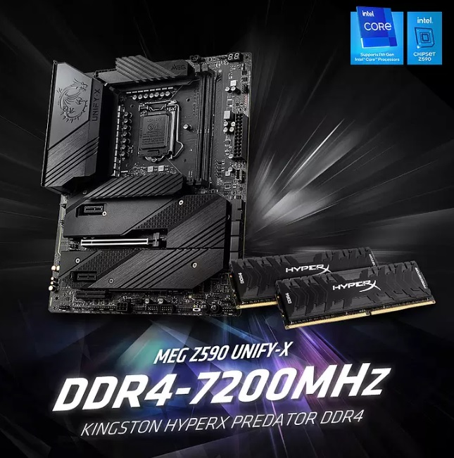 HyperX y MSI establecen un nuevo r&eacute;cord mundial de overclocking de DDR4 a 7200 MHz