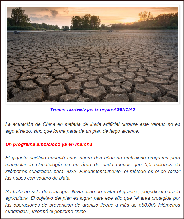 Sequ&iacute;a extrema: China ofrece soluciones cre&iacute;bles