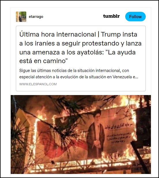 Trump insta a protestar a los iran&iacute;es contra su gobierno