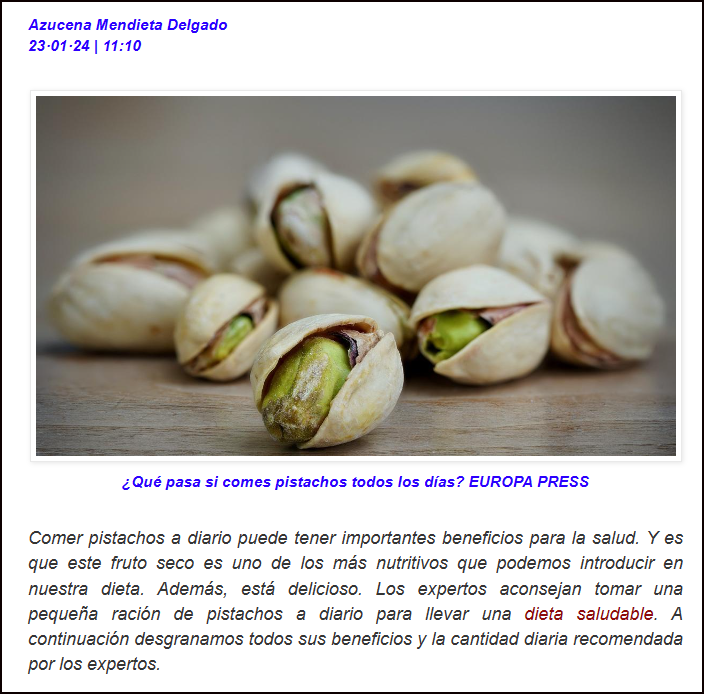 Los grandes beneficios de comer pistachos