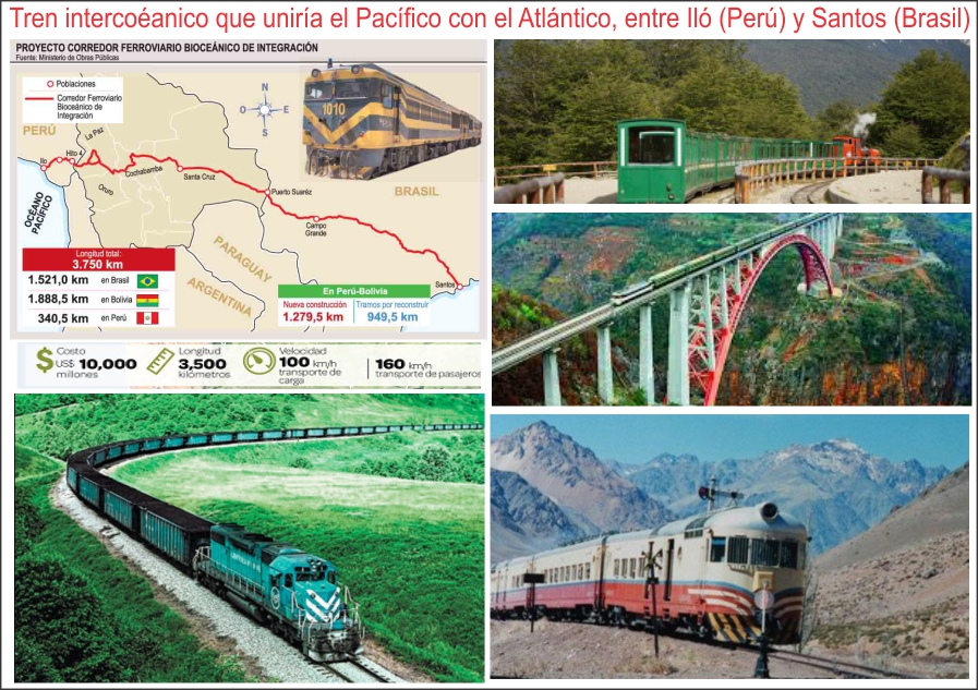 El tren bioc&eacute;anico que unir&iacute;a Per&uacute;, Bolivia, Brasil entre el Pac&iacute;fico y el Atl&aacute;ntico