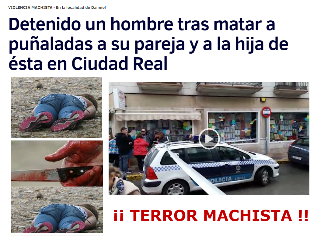 " EL TERROR MACHISTA COSE A PU&Ntilde;ALADAS A SU MUJER Y A SU HIJA A 24 HORAS DEL ANTERIOR ATAQUE" 