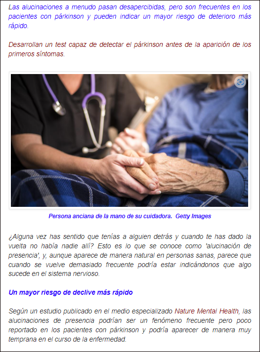  Nuevo descubrimiento sobre un nuevo s&iacute;ntoma que predice el P&aacute;rkinson