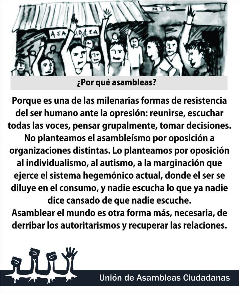 Las asambleas, nuevo sujeto pol&iacute;tico
