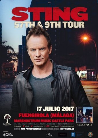 Sting actuar&aacute; en el verano del 2017 en Fuengirola, M&aacute;laga.