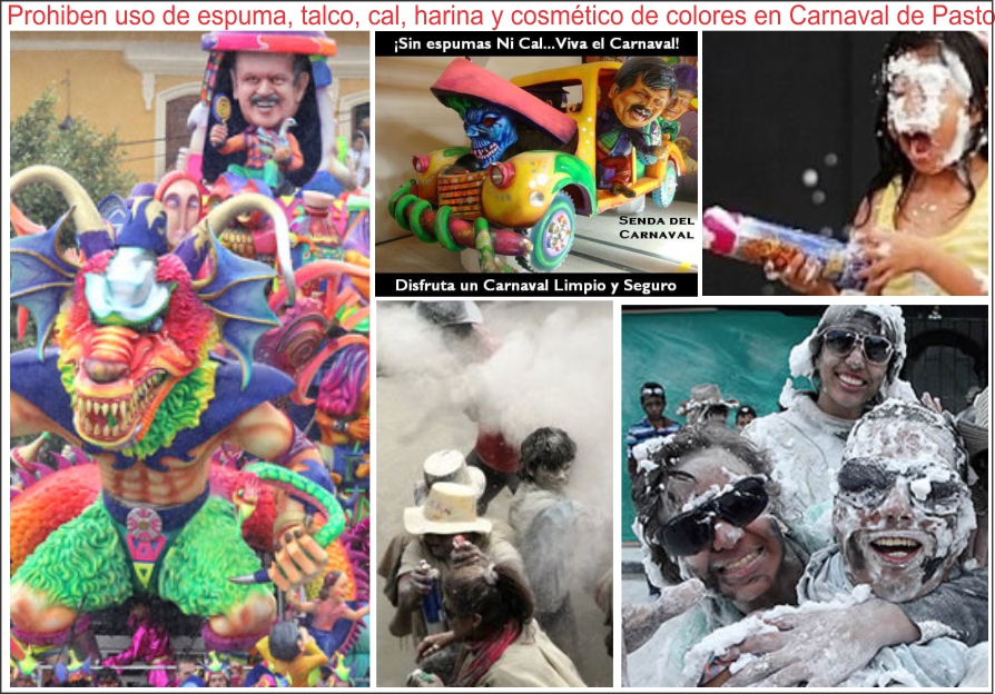  Proh&iacute;ben uso de espuma, cal, harina, cosm&eacute;tico de colores en carnaval de Pasto