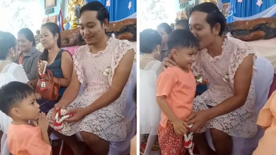 Padre soltero asiste a festival de las madres &iexcl;con vestido!