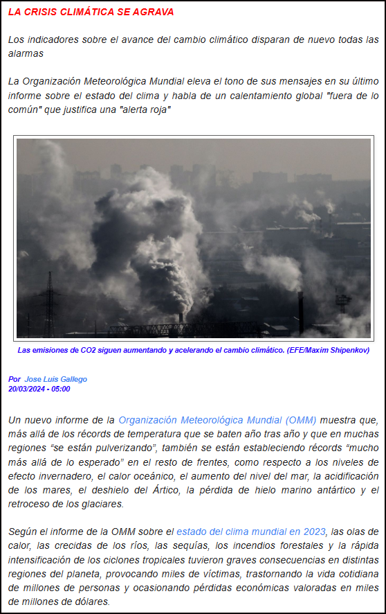  La crisis clim&aacute;tica se agrava: &iquest;La humanidad global est&aacute; loca?
