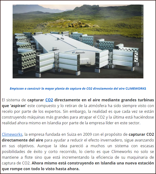 La empresa Climeworks sigue levantando estaciones para    aspirar    di&oacute;xido de carbono de la atm&oacute;sfera