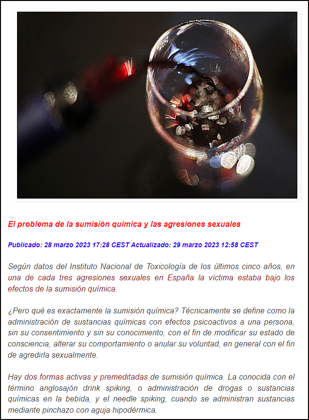  La sumisi&oacute;n qu&iacute;mica y las agresiones sexuales
