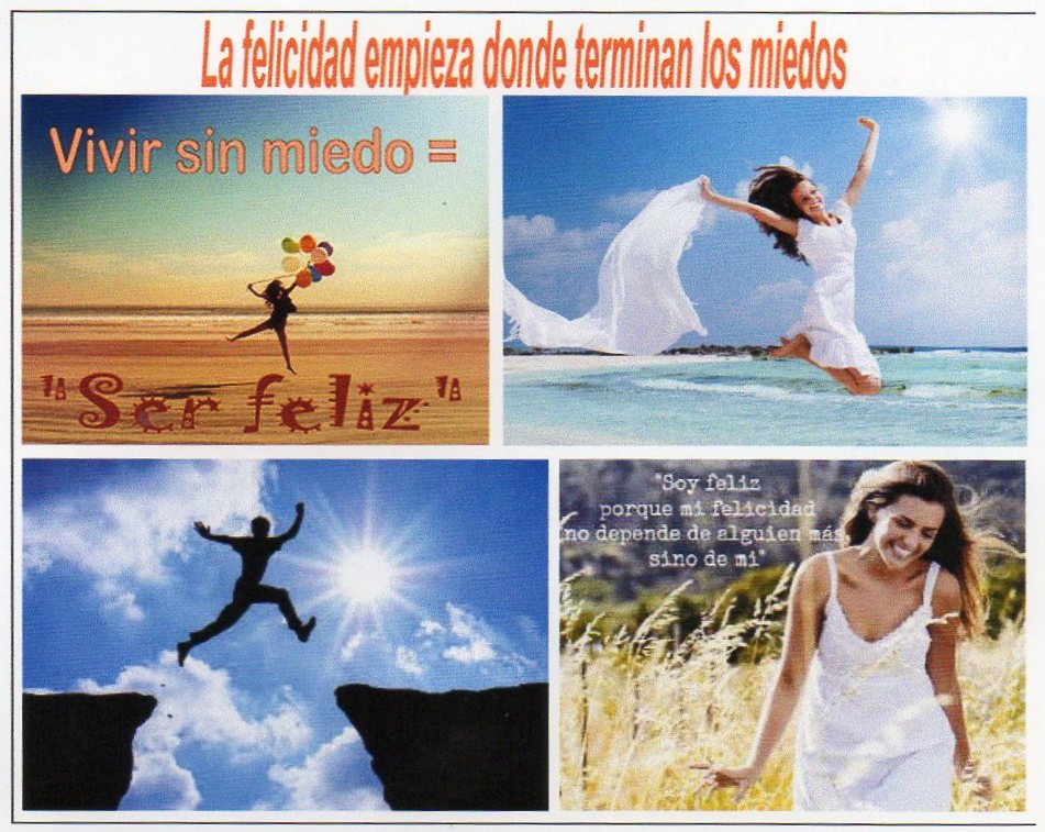 La felicidad comienza donde  termina el miedo 