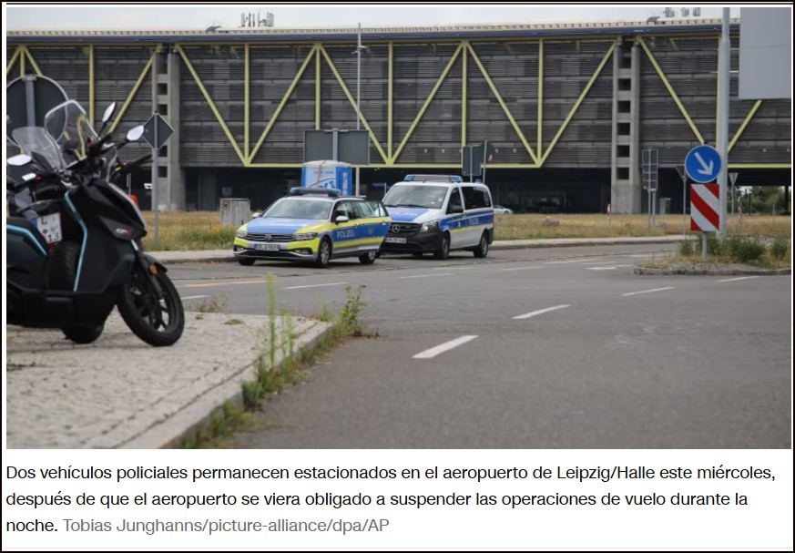 Objeto volador golpea un avi&oacute;n tras hallarse un dron con explosivo en un aeropuerto alem&aacute;n