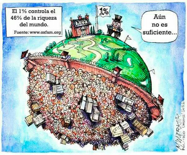 Las 62 personas m&aacute;s ricas poseen lo mismo que la mitad de la poblaci&oacute;n mundial