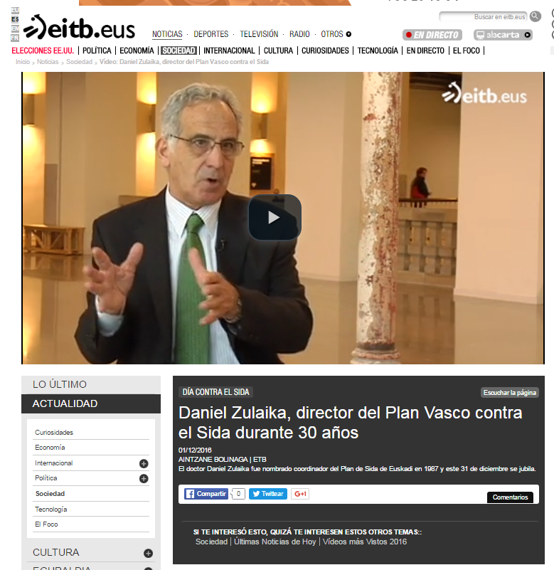 " AL DOCTOR DANIEL ZULAIKA : " EL H&Eacute;ROE SILENCIOSO DE LOS PROSCRITOS Y EL DE TODOS/AS