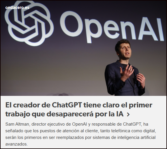  El creador de ChatGPT tiene claro el primer trabajo que desaparecer&aacute; por la IA